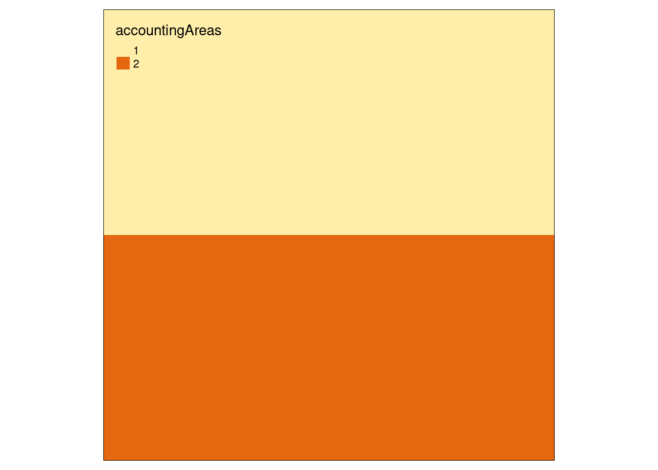 Showing the example account area delineation (raster format)