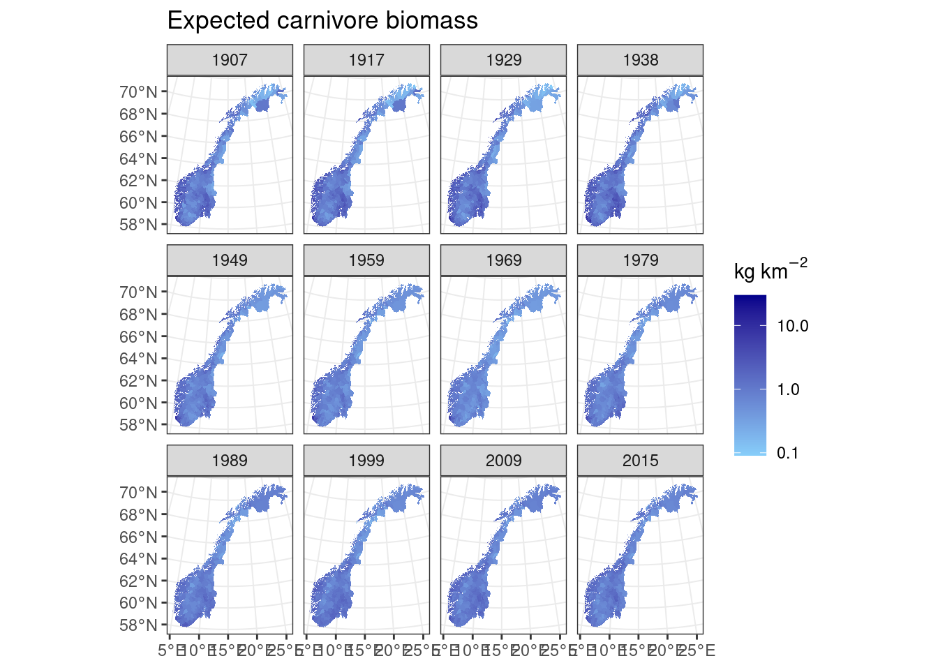 Expected carnivore biomass