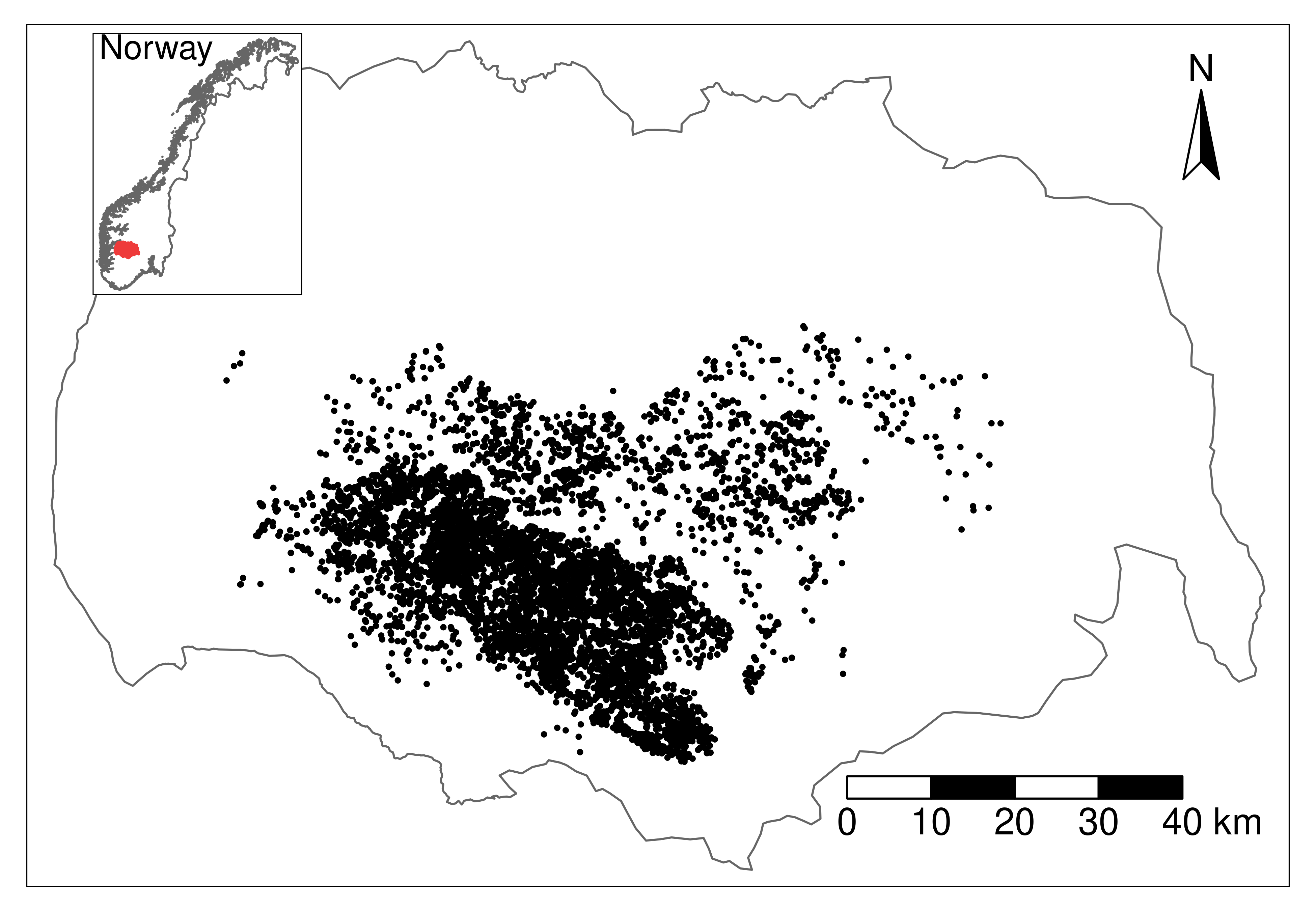 GPS data from wild reindeer in summer in the Hardangervidda wild reindeer population in southern Norway; figure from Niebuhr et al. 2023.